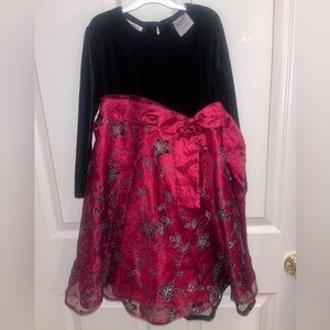 4T Girls Formal Christmas Dress Red/Black